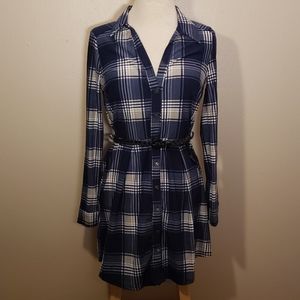 Long sleeve flannel-style dress